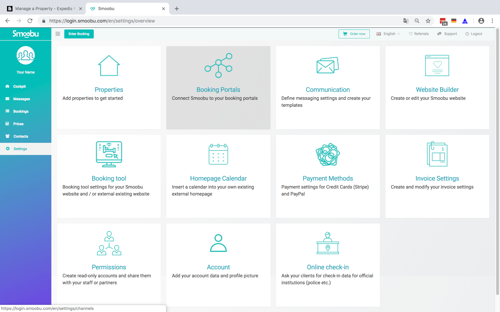 Connect Smoobu and Expedia and select your vacation rental channel manager