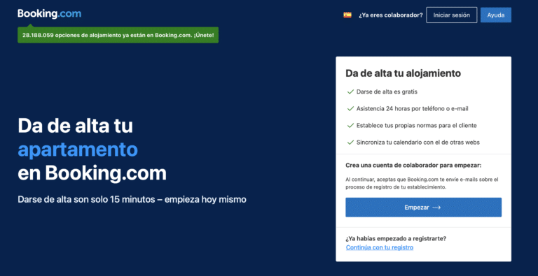 Cómo dar de alta un apartamento en Booking.com