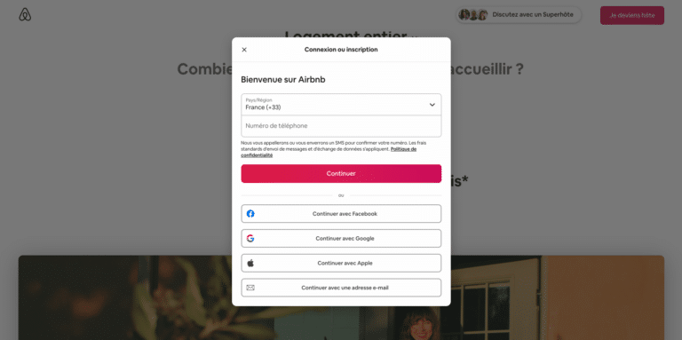 Inscription Sur Airbnb Etape 1