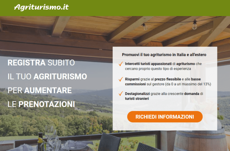 schermata per registrare un Agriturismo Su Agriturismo.it